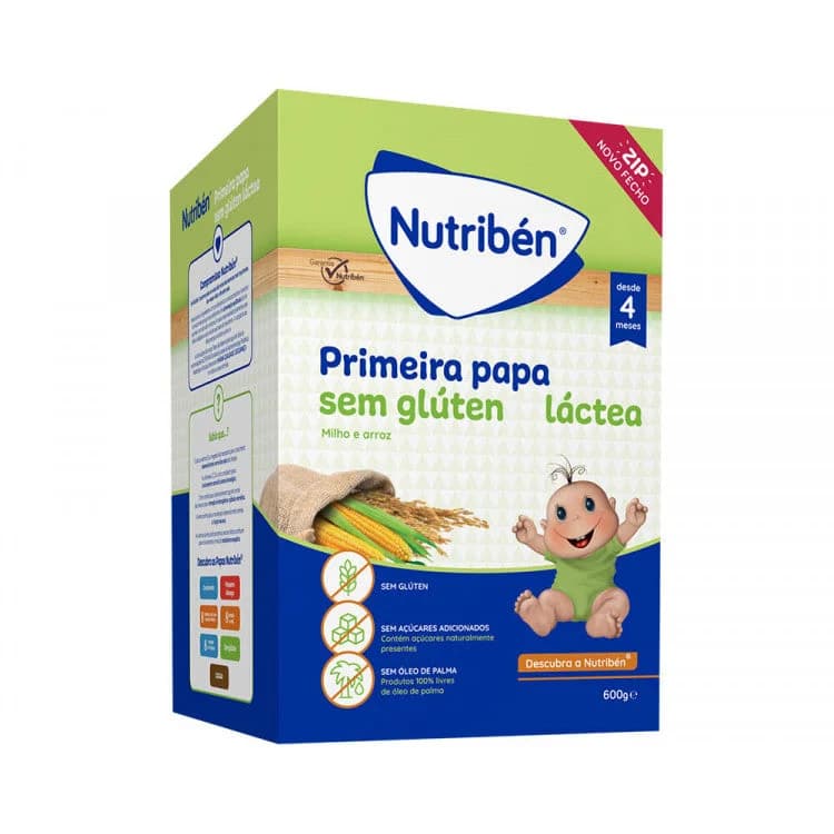 Nutribén Farinha Láctea Primeira Papa sem Glúten 600g