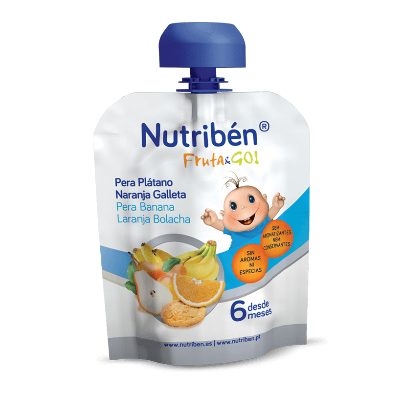 Nutriben Fruta Go Pure Pera/Bana/Lar/Bol90g | Saude Mayor