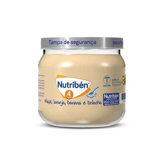 Nutribén Boião Maça, Laranja, Banana e Bolacha 120g