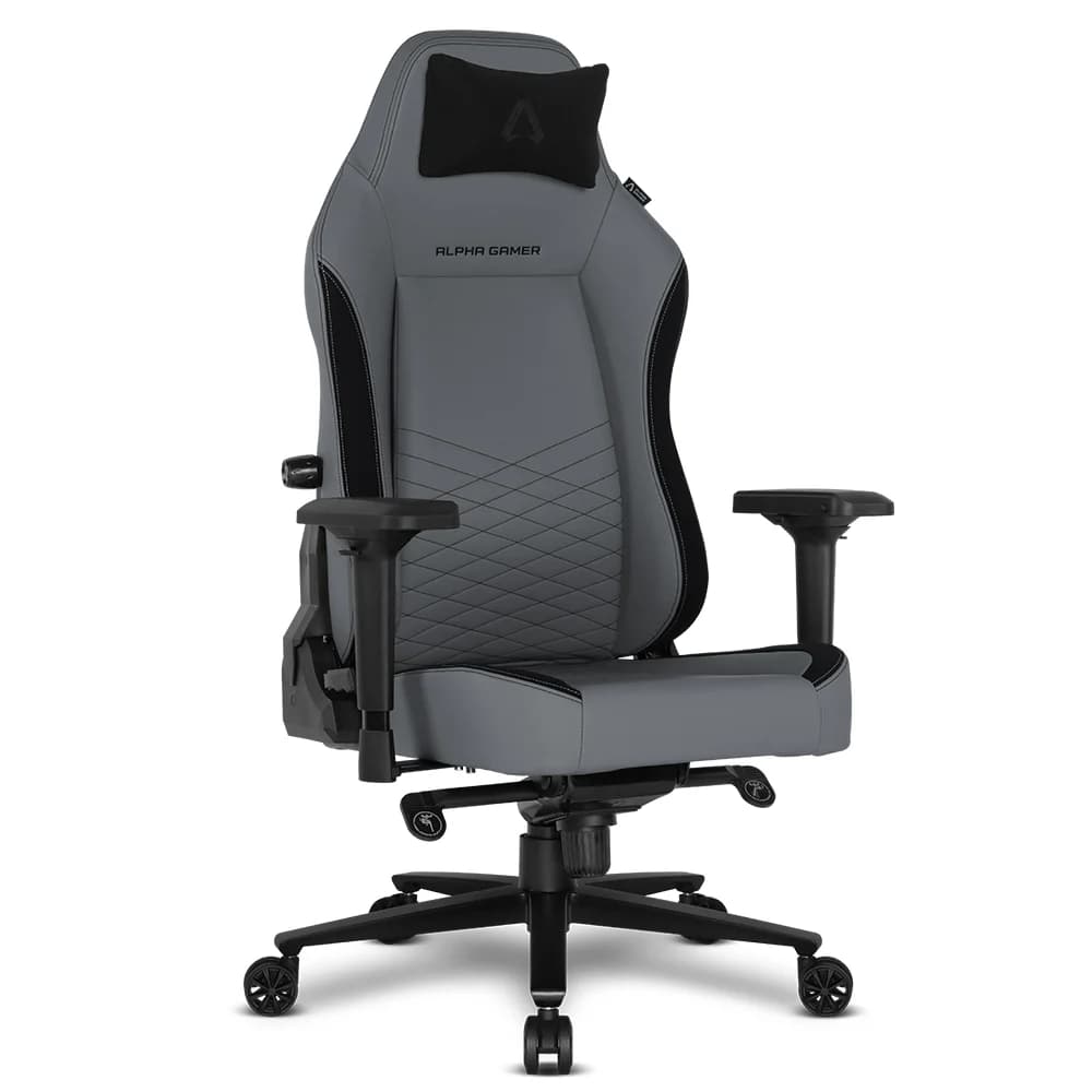Alpha Gamer Alegra V2 Cadeira Gaming Pele PU Cinza/Preto