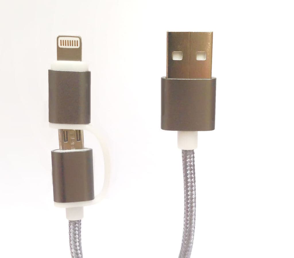 TECH FUZZION CABO USB MICRO LIGHTNING SILVER
