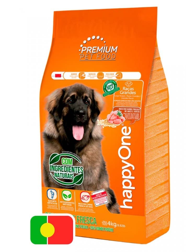 happyOne Premium - Ração Seca para Cão Raça Grande - Carne Fresca