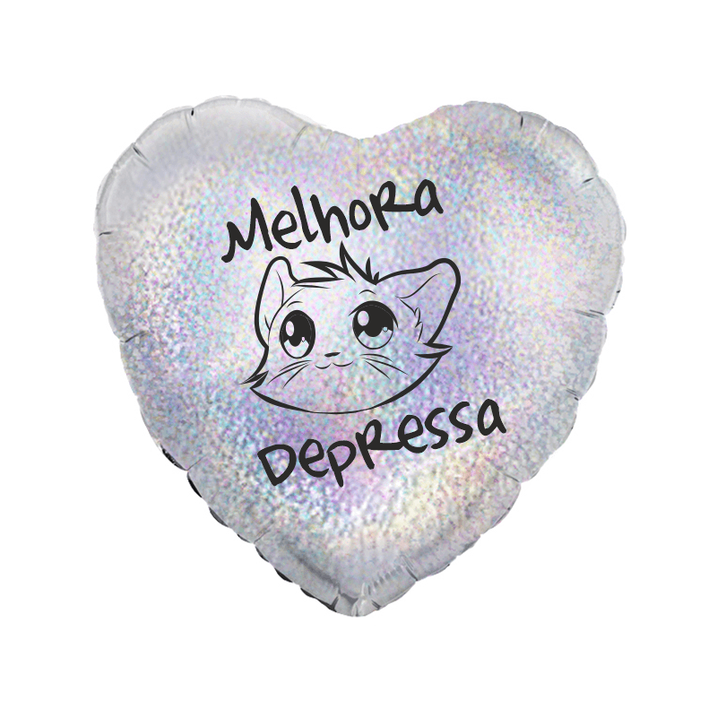 Balão de 45cm Melhora Depressa Prateado Holográfico