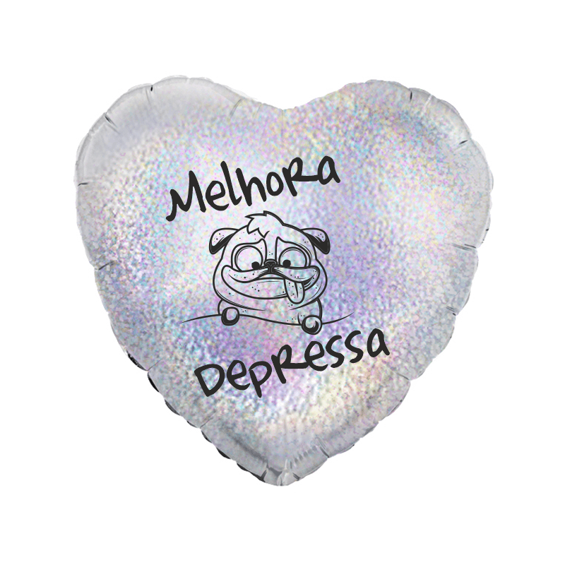 Balão de 45cm Melhora Depressa Prateado Holográfico