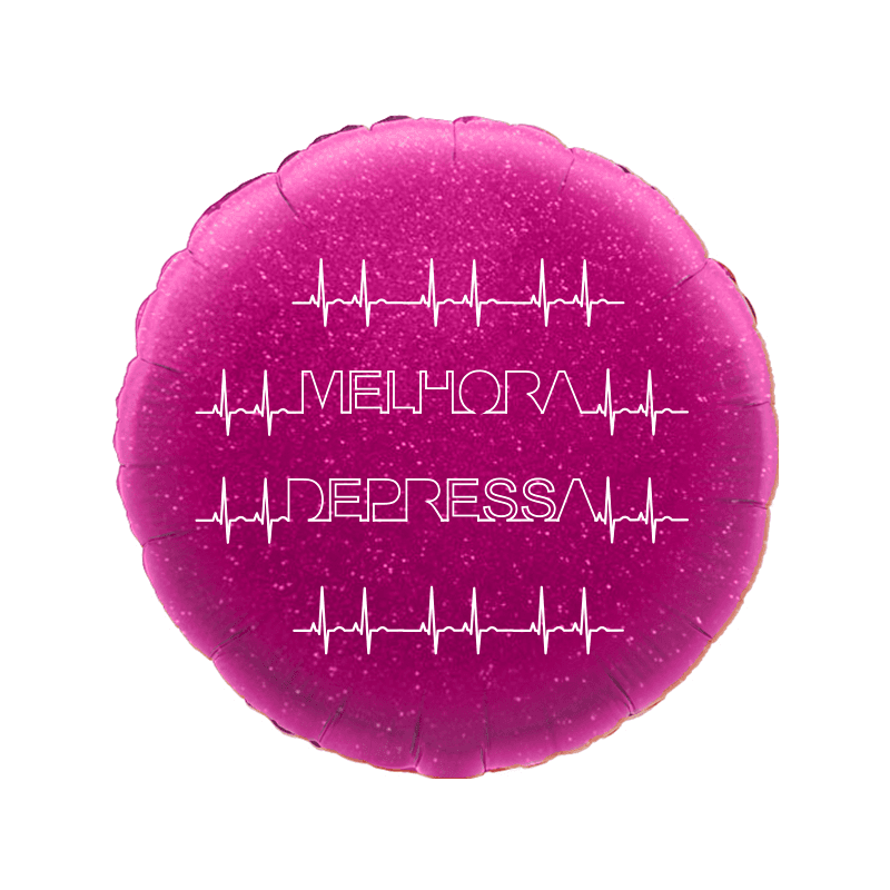 Balão de 45cm Melhora Depressa Fuchsia Holográfico