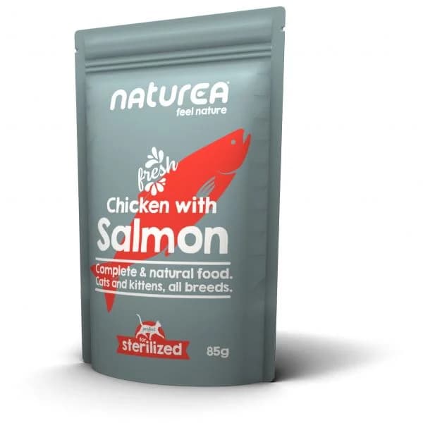 Ração Húmida Naturea Cat Wet Food Frango com Salmão Esterilizado 85g
