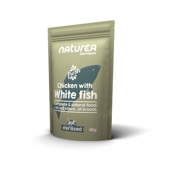 Ração Húmida Naturea Wet Food Esterilizado Frango e Peixe Branco 85gr