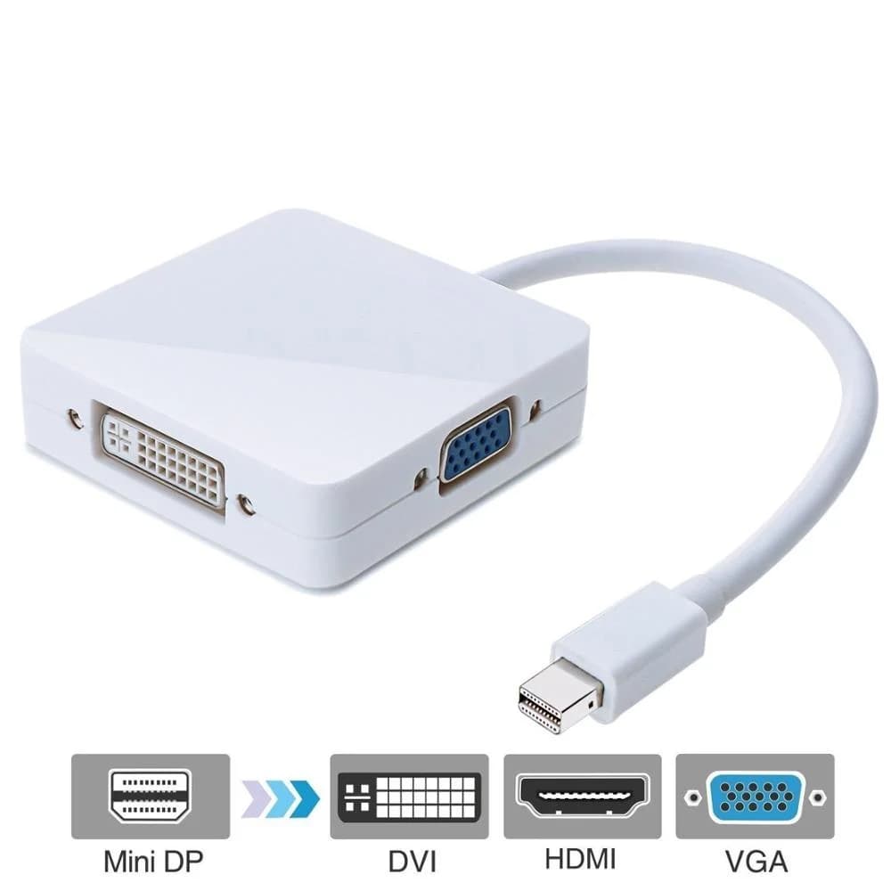 Adaptador Mini DisplayPort para HDMI - VGA - DVI 3 em 1 - Multi4you®