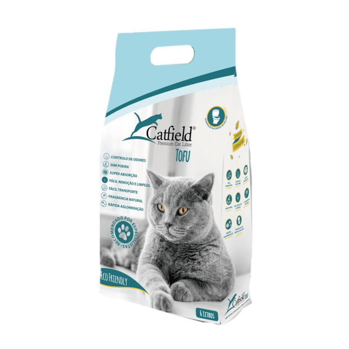 Catfield Tofu Areia Premium 6lt Higiene para Gato - Campet