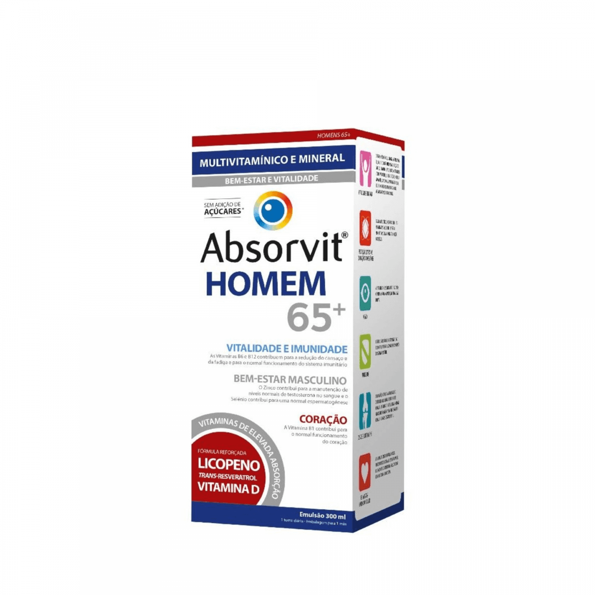 ABSORVIT HOMEM 65+ EMULSÃO 300ML | WOWFARMA