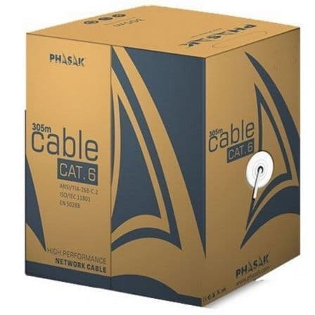 Phasak Cabo de Rede Utp Cat6 Rj45 305 Grey