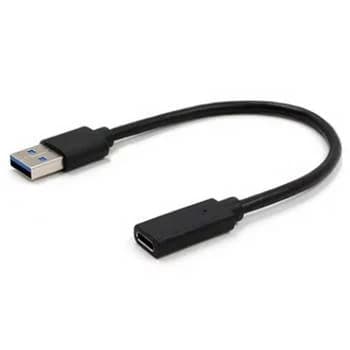 CABO ADAPTADOR USB TIPO A M PARA USB TIPO C F 20CM, PRETO