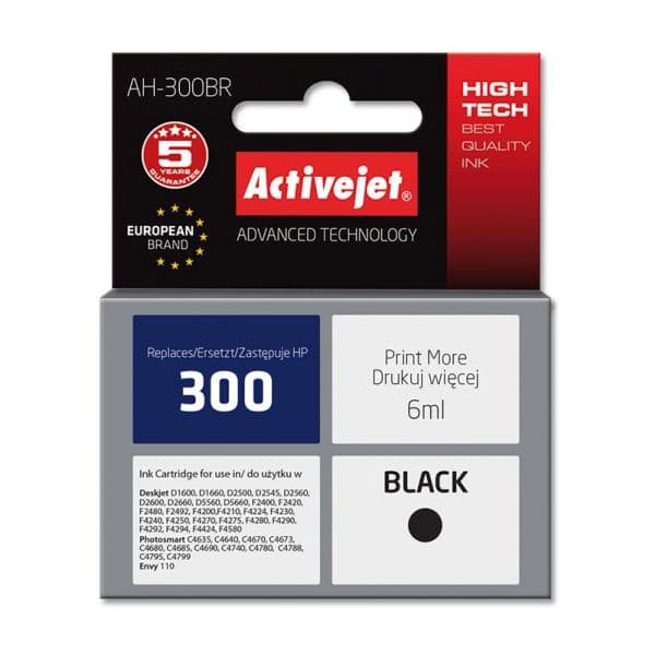 Tinteiro HP 300XL CC641E Black Compatível