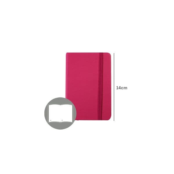 SmartD Bloco de Notas Liso 14x9cm Semi Pele Rosa 116 flh - SMD6204