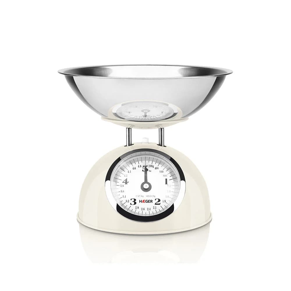 Haeger Balança Mecânica de Cozinha 5Kg Cream - KS-CME.009A