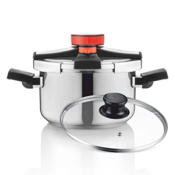 Panela de Pressão Haeger Easy Cooker 2 em 1 Easy Lock Inox 6L PC-6SS.022A