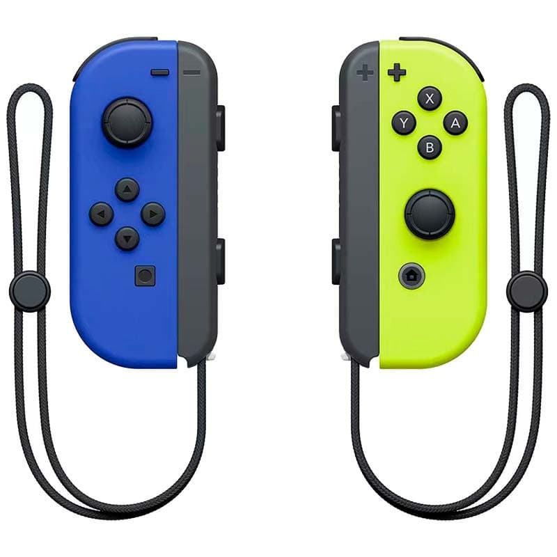 Par de Comandos Joy-con Azul e Amarelo Néon