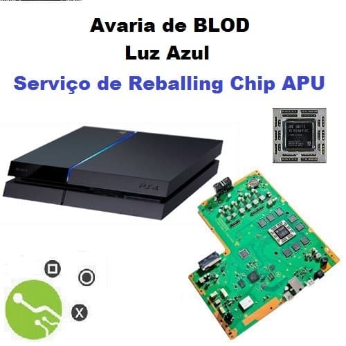 Serviço de Reparação Luz Azul Consola PS4 ( Reballing APU )