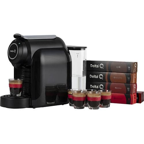 Máquina de Café Delta Q Qool Evolution - Preta + 50 Cápsulas + 6 Copos Qlear