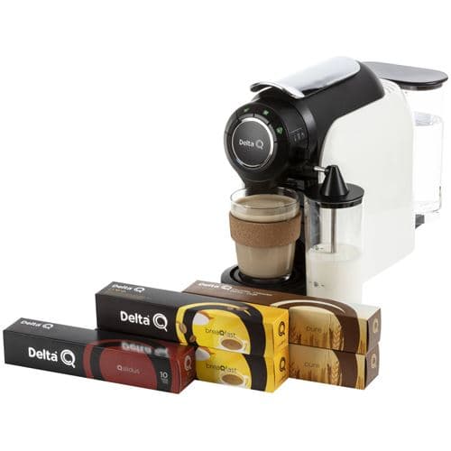 Máquina de Café Delta Q QIT MILKQOOL - Branca + 50 Cápsulas + Copo Keepcup