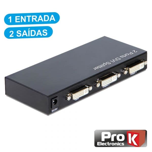 ProK Electronics Distribuidor Dvi-i Amplificado 1 Entrada 2 Saídas