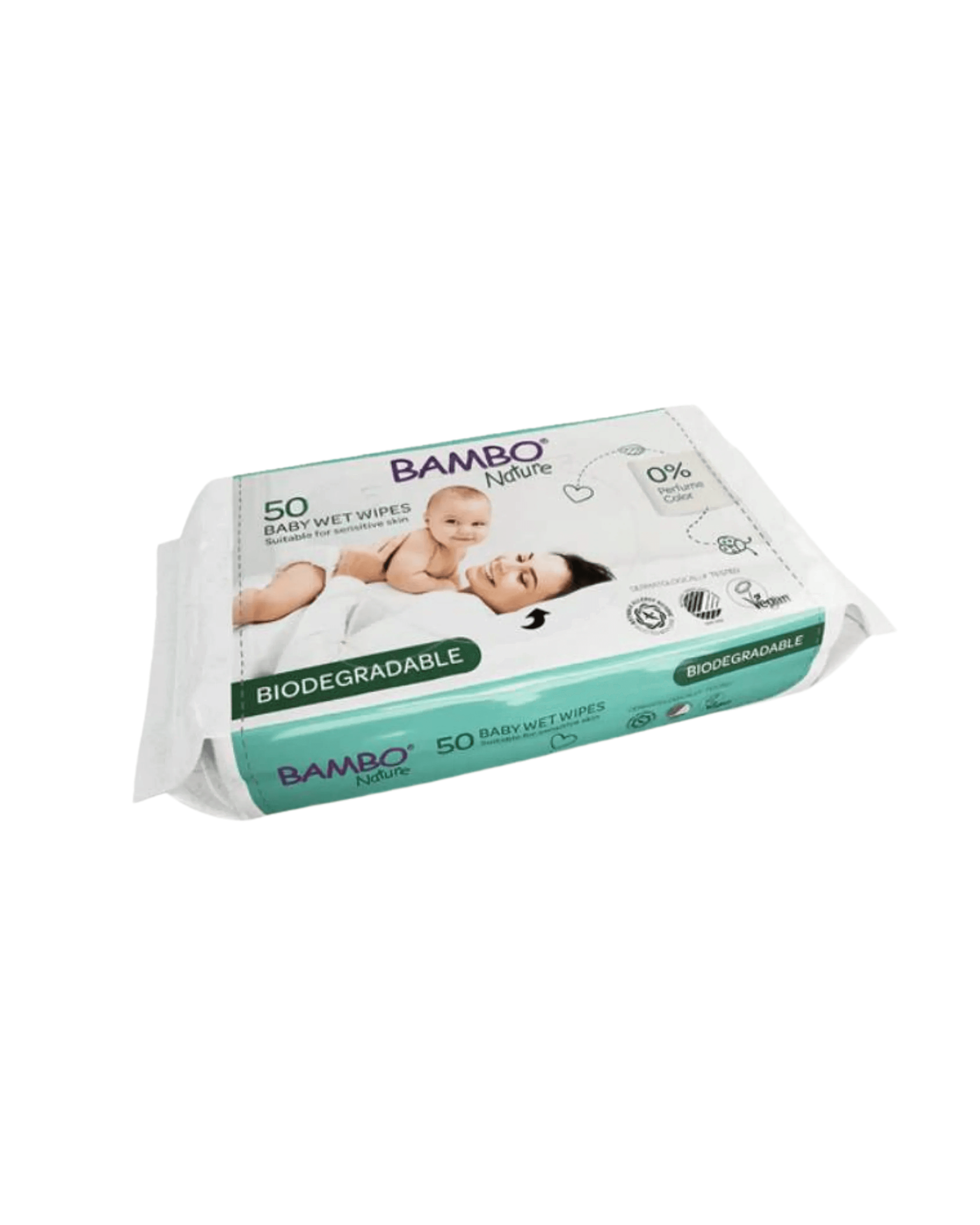 Toalhitas Biodegradáveis Bambo Nature 50 unidades
