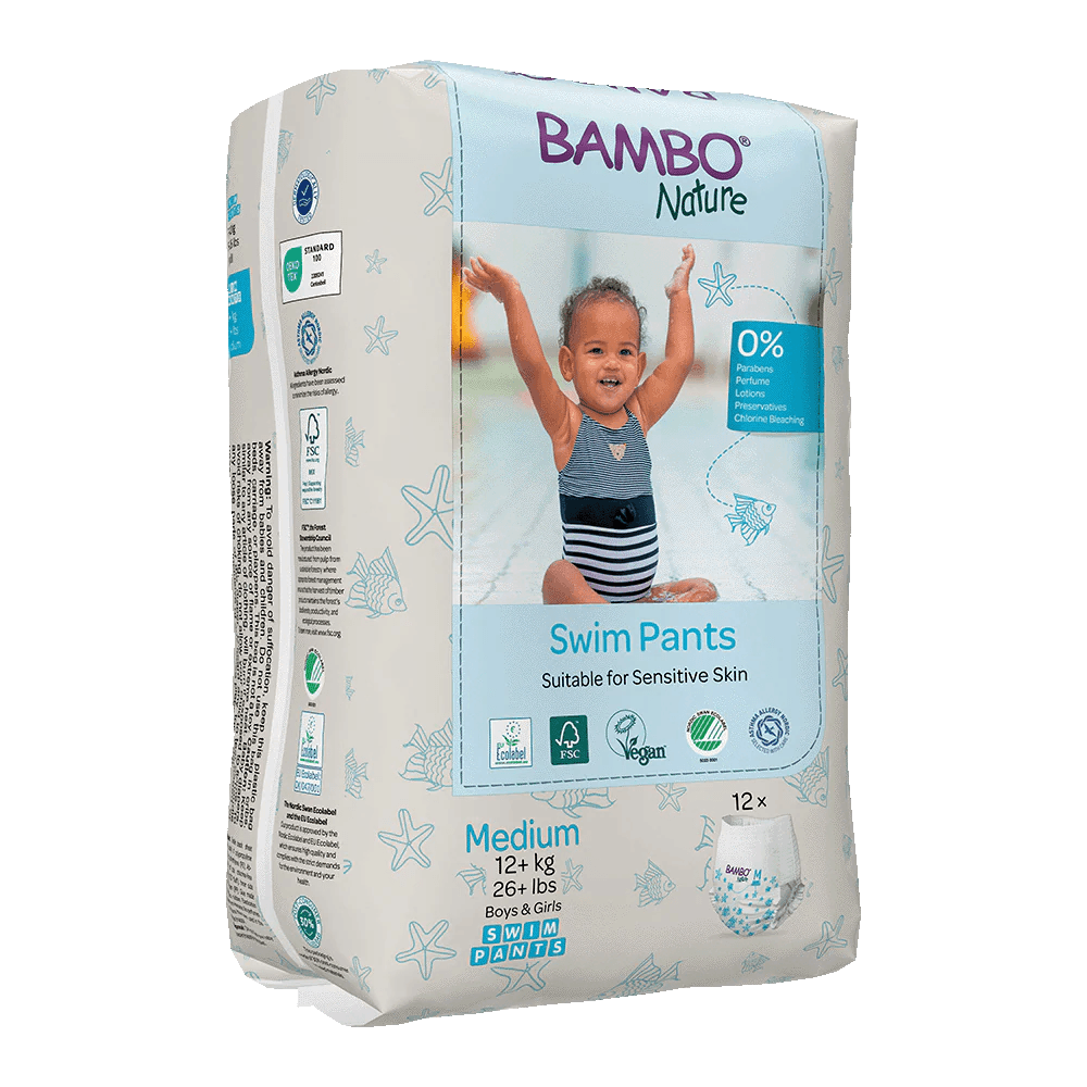 Fraldas de Banho Bambo Nature - M (+12 kg) 12 Unidades