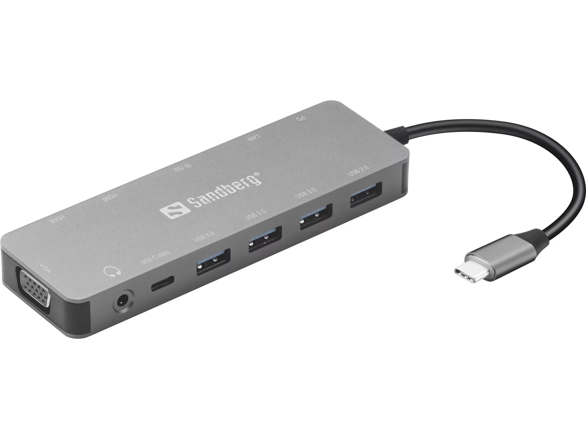 Dock USB-C 13 em 1 Sandberg — 2xHDMI 4K, VGA, Ethernet Gigabit e PD 100W