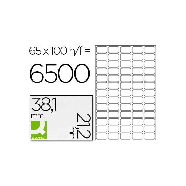 Q-Connect 100 Fls Etiquetas Adesivas 38,1x21,2mm - KF00573