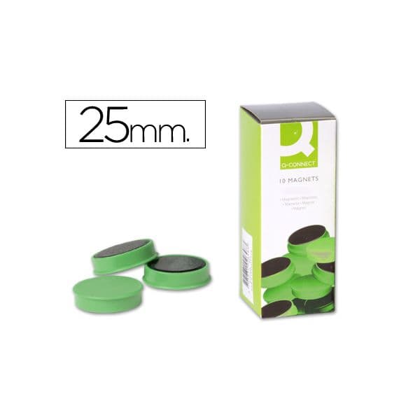 Q-Connect 10 un. Ímanes Sinalizadores 2,5cm Verde - KF-02641