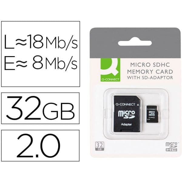 Q-Connect 32GB Micro SDHC Class 6 + Adaptador - KF16013