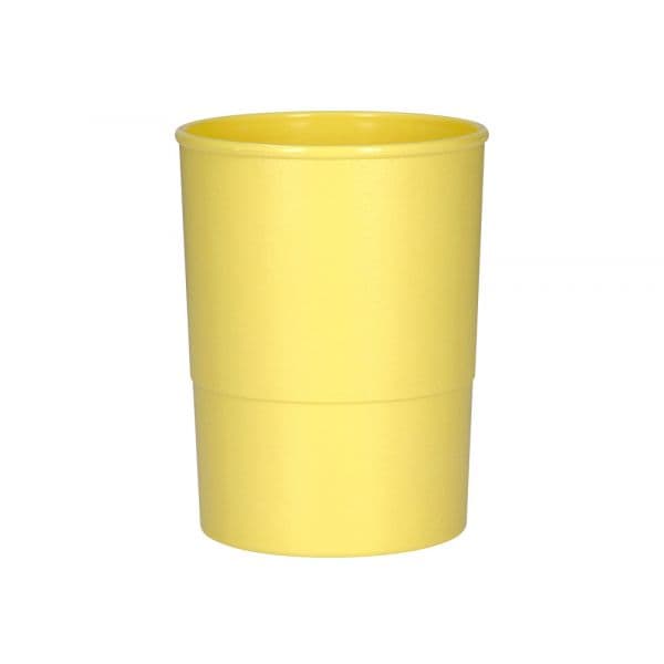 Q-Connect Porta Lápis Redondo Plástico Amarelo Pastel