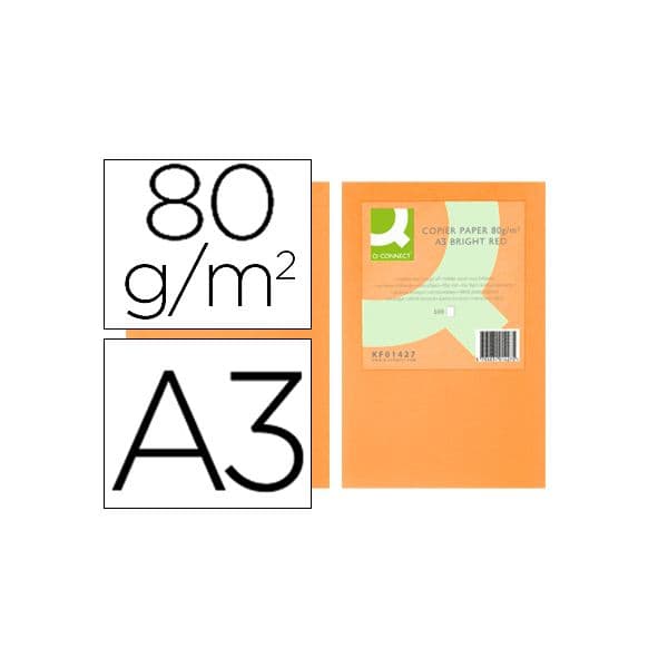 Q-Connect Resma 500 Fls Papel A3 80g Laranja Neon - KF18017