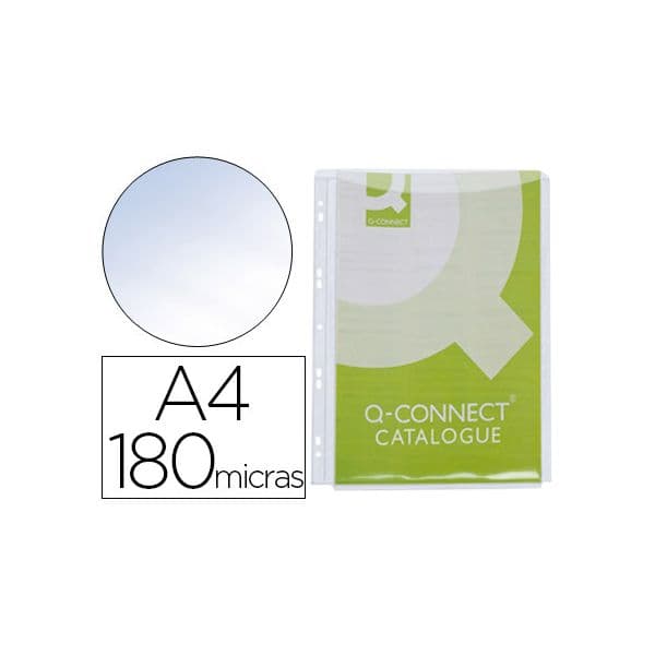 Q-Connect 5 un. Bolsas Catálogo DIN A4 Multiperfuradas 180mc - 77874
