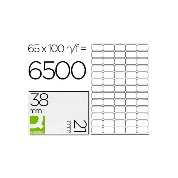 Q-Connect 100 Fls Etiquetas Adesivas 38.1x21.2cm - Caixa de 5 unidades