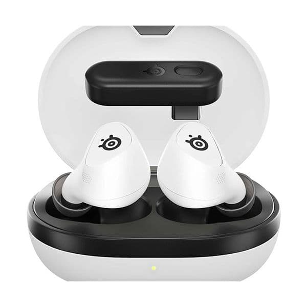 Steelseries Arctis Gamebuds com USB-C e Bluetooth, Preto e Branco