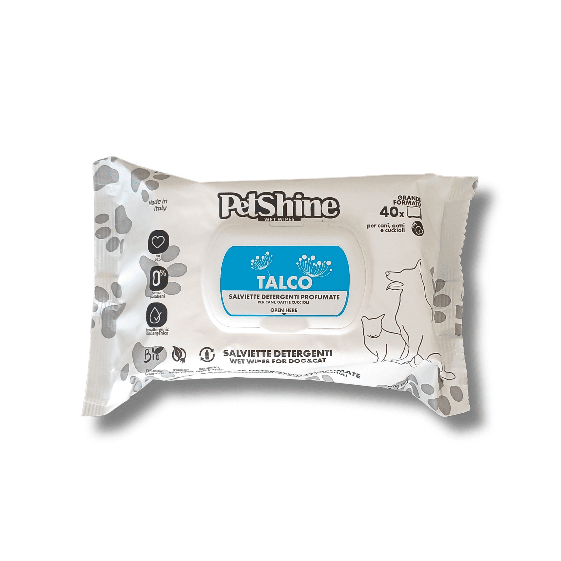 Petshine Toalhitas Talco 40 Toalhitas