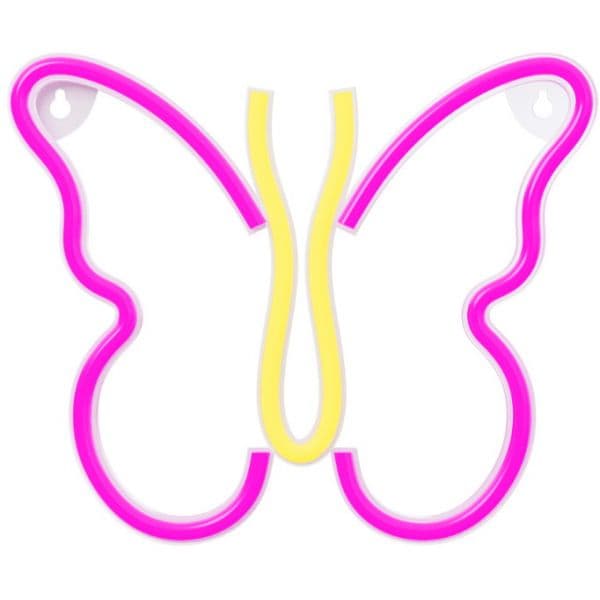 Neon LED Borboleta Rosa USB + Bateria - MI532060