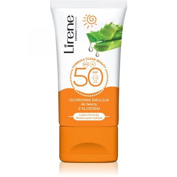 Protetor Solar Lirene Sun Care Emulsão Protetora Diária para Rosto e Decote Aloe Vera SPF 50 50ml
