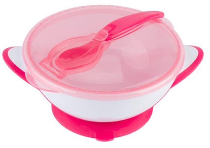 Baby Ono Prato com Ventosa e Colher Rosa