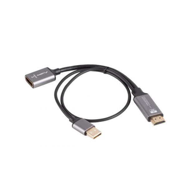 Lanberg AD-HD-DP-02 Adaptador HDMI para DisplayPort 4K 0,2m Silver