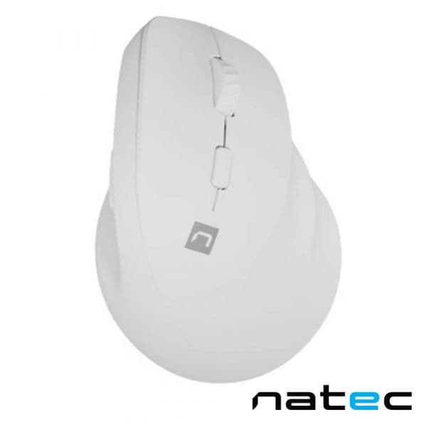 Natec Rato Óptico Vertical Sem Fios Crake 2, 2400 DPI, USB/2.4GHz/Bluetooth 5.2, Branco (NMY-2257)