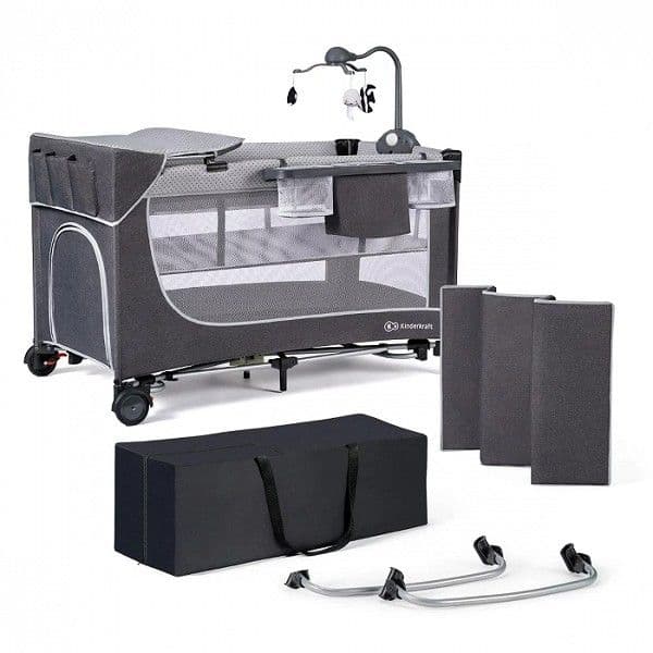 KinderKraft Cama de Viagem Leody com Acessórios Grey