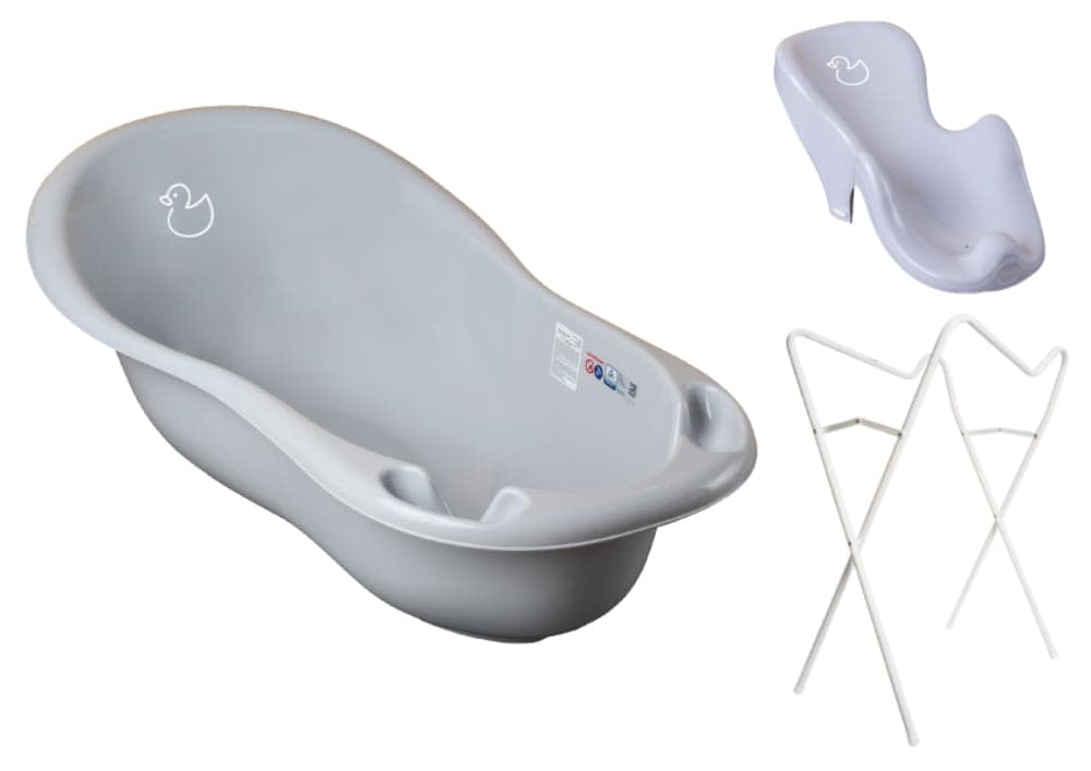 Banheira 102 cm com suporte e assento anti-derrapante B.Active Duck Gray