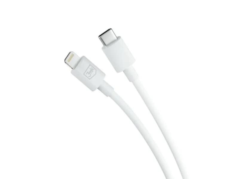 Cabo 3MK Hyper USB-C / Lightning 20W 1,2M Branco