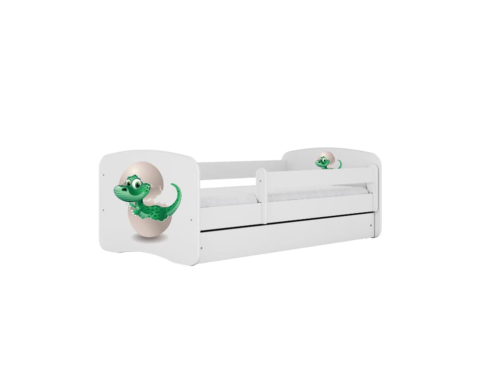 Cama 140 x 70 cm Kocot Kids com colchão BabyDreams Baby Dino White