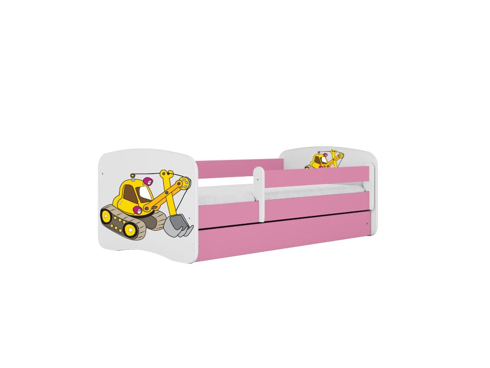 Cama 180 x 80 cm Kocot Kids com gaveta BabyDreams Digger Pink