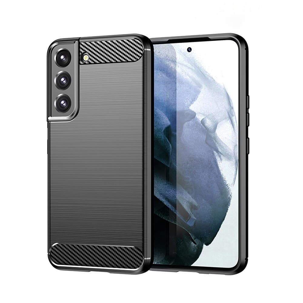 Capa Silicone Carbon Samsung Galaxy S22 Plus Preto