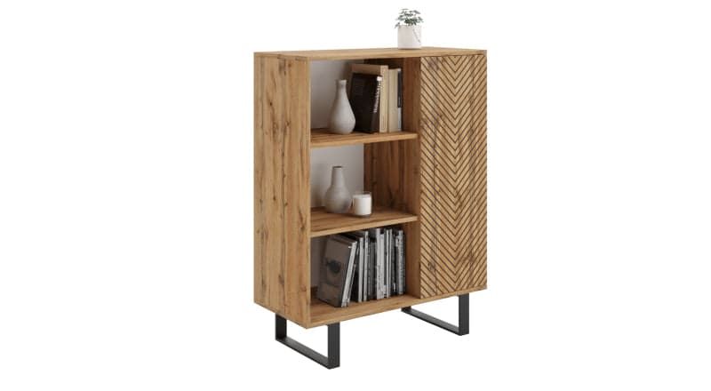 Estante com pés de metal Kobi Fondi Décor Slats Oak