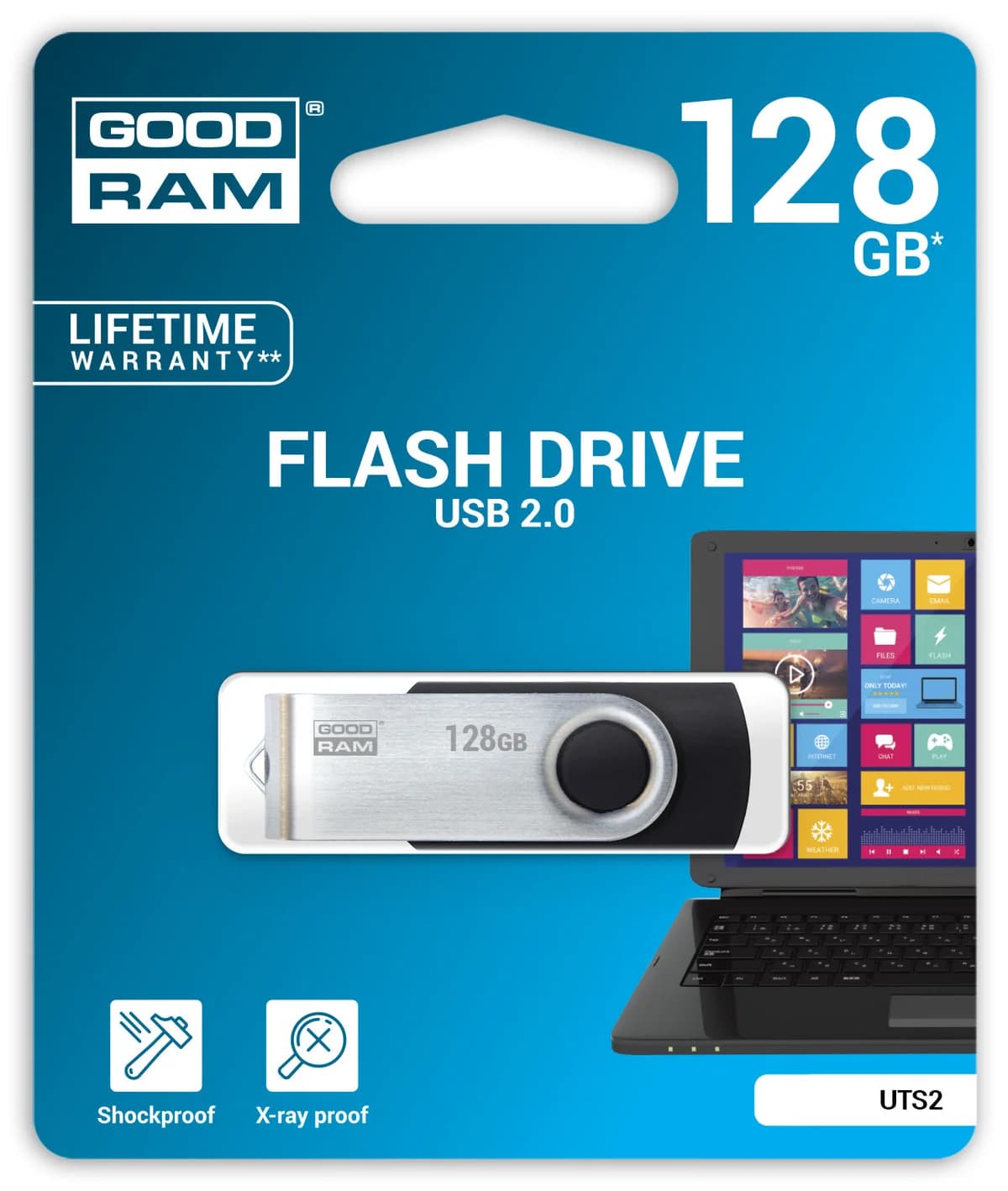 Goodram 128GB Twister USB 2.0 Black - UTS2-1280K0R11
